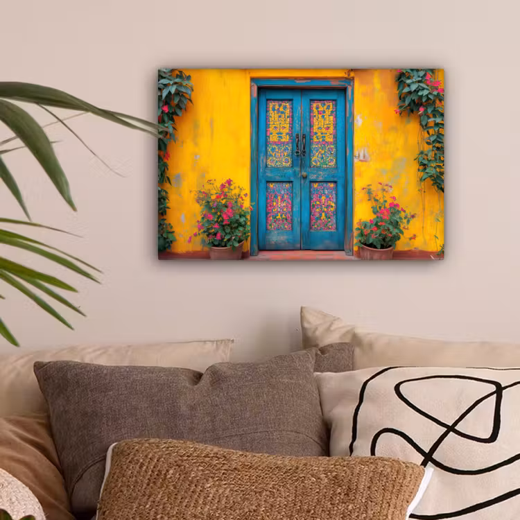 Deuren - Kleurrijk - Planten canvas 2cm klein -sfeer1