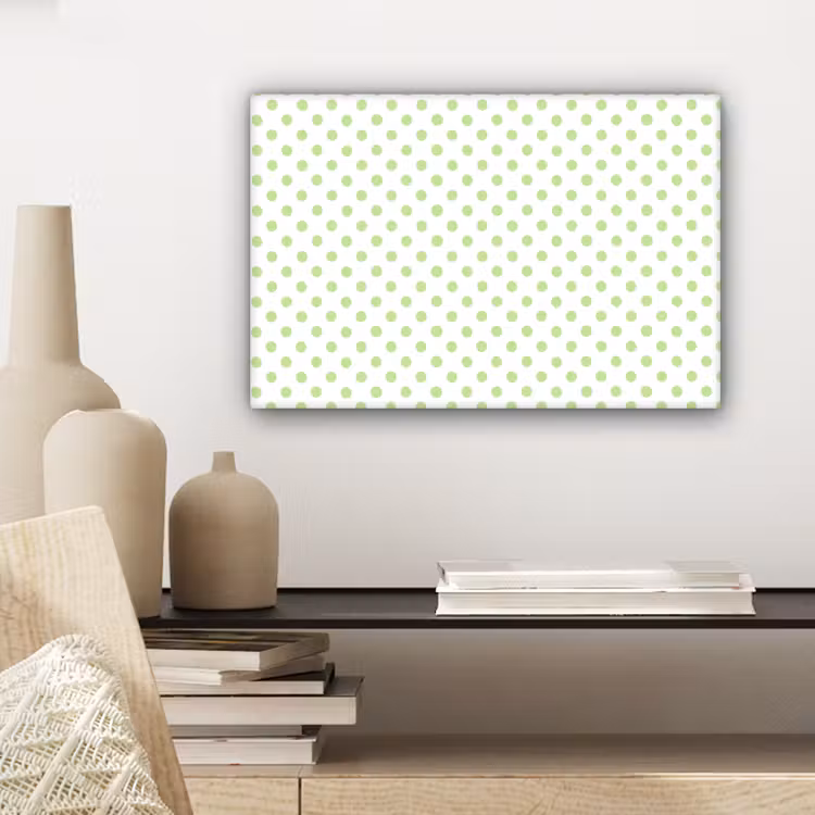Dots - Klassiek - Groen canvas 2cm klein 34 -sfeer6