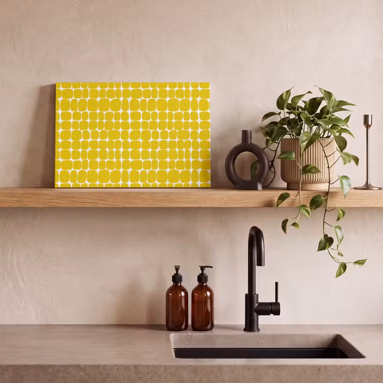 Stippen - Modern - Geel canvas 2cm klein 34 -sfeer3