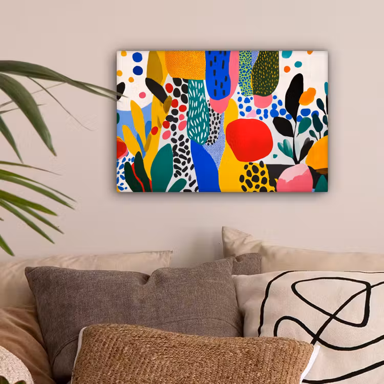 Stippen - Vormen - Modern - Kleuren canvas 2cm klein -sfeer1