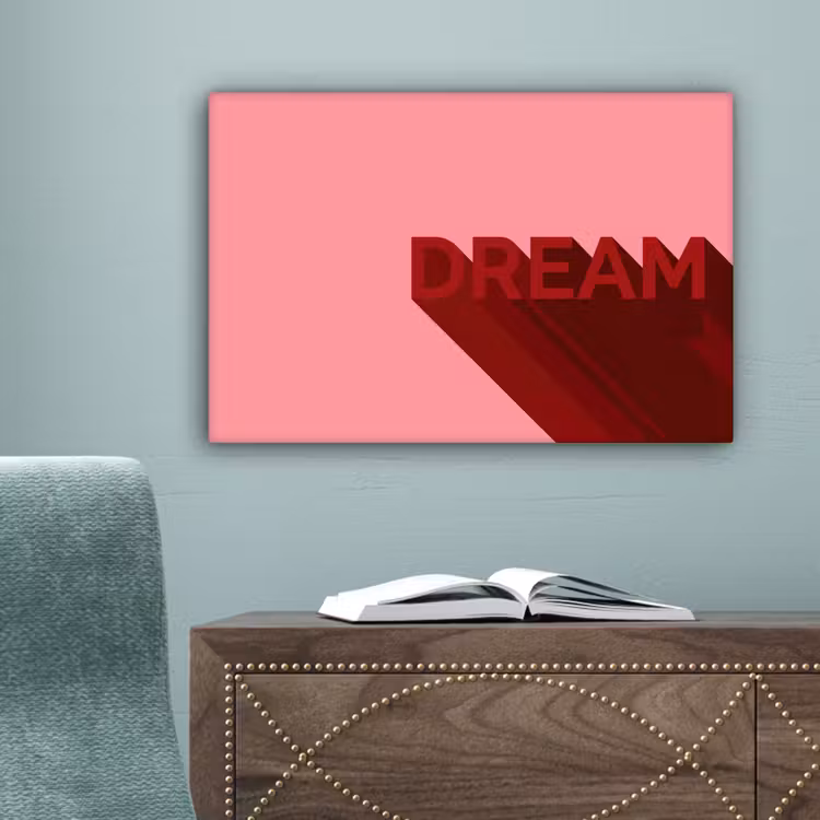 Dream - 3D - Rood - Roze canvas 2cm klein -sfeer1