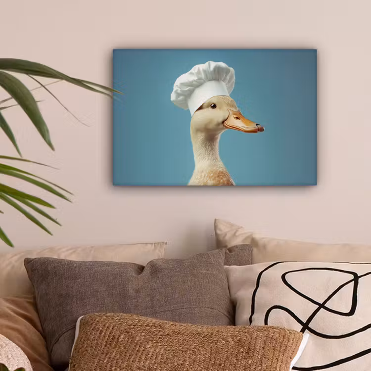 Eend - Koksmuts - Cute - Vogel canvas 2cm klein -sfeer1