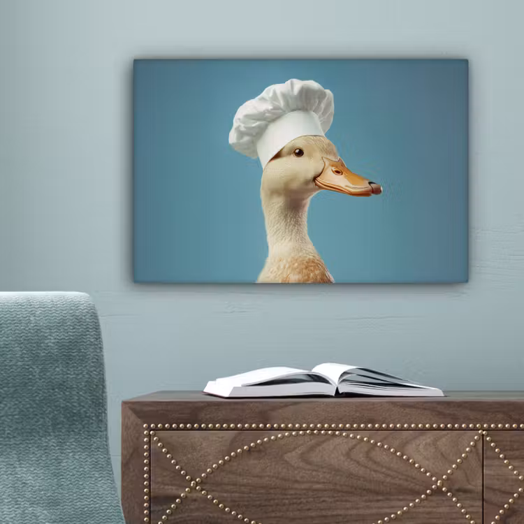 Eend - Koksmuts - Cute - Vogel canvas 2cm klein -sfeer4