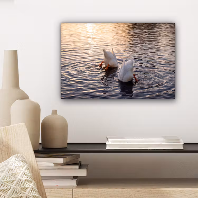Eenden - Water - Natuur canvas 2cm klein -sfeer6