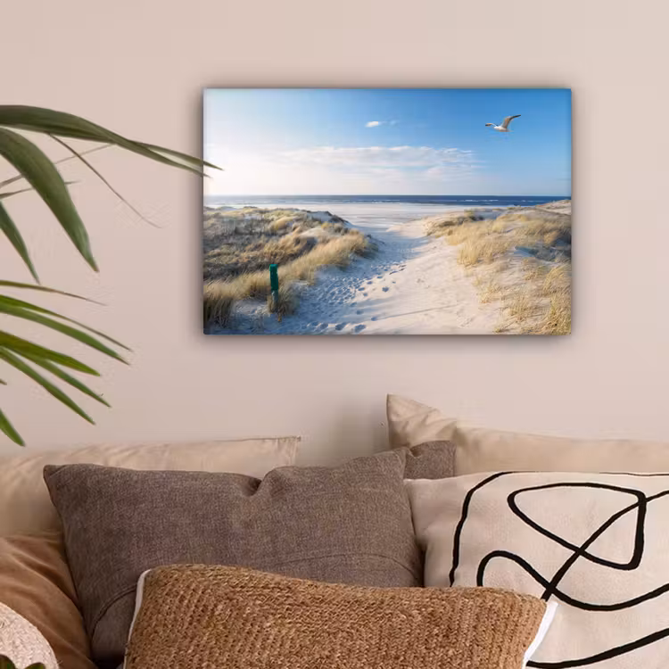 Duin - Meeuw - Strand - Zee - Zon canvas 2cm klein -sfeer1