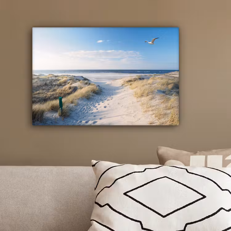 Duin - Meeuw - Strand - Zee - Zon canvas 2cm klein -sfeer3