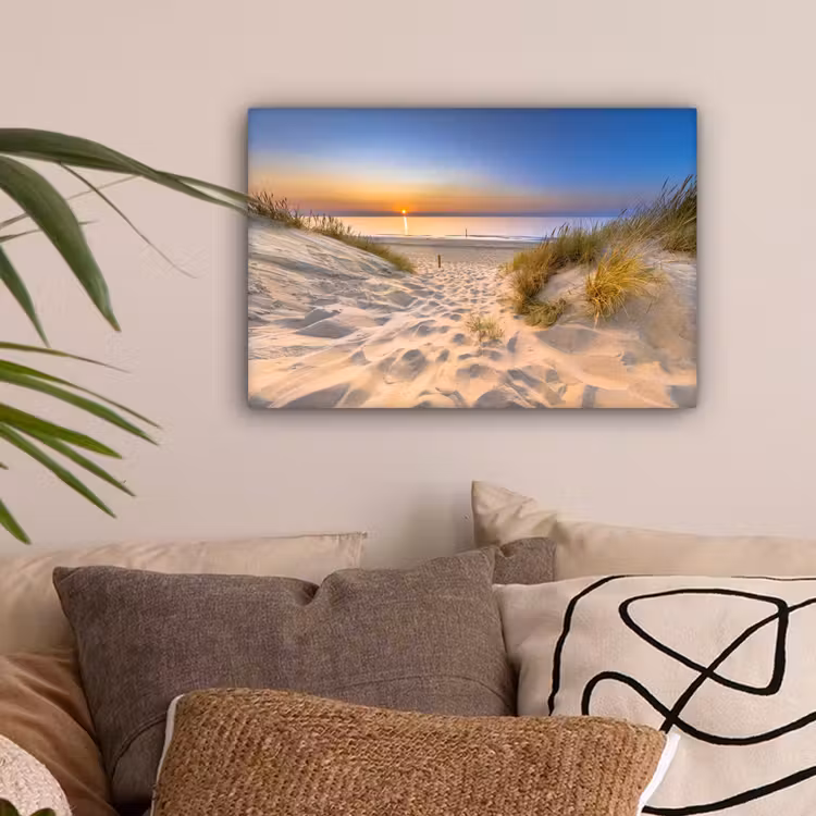 Duin - Zonsondergang - Horizon - Strand - Gras canvas 2cm klein -sfeer1