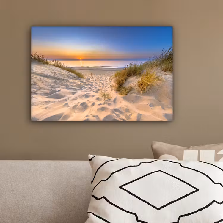 Duin - Zonsondergang - Horizon - Strand - Gras canvas 2cm klein -sfeer3