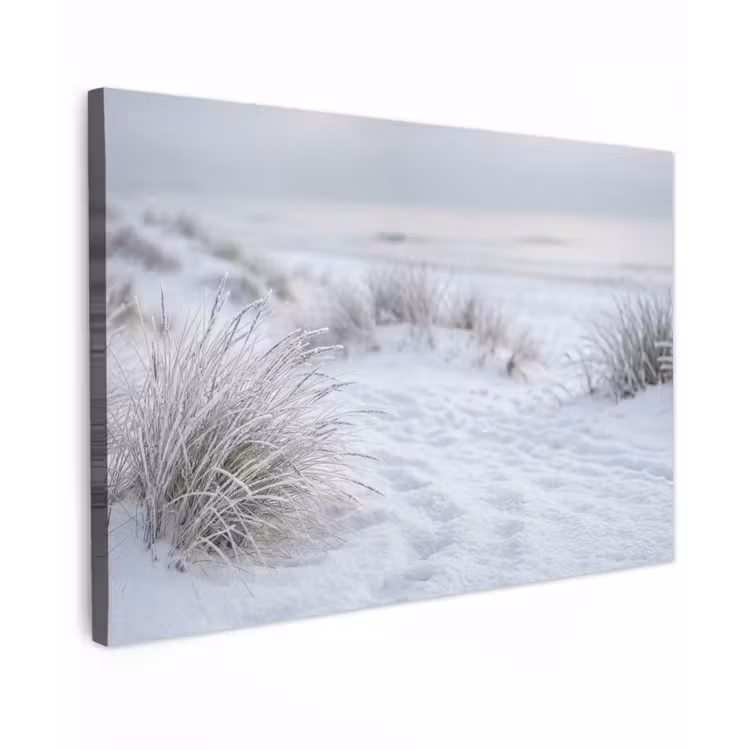 Duinen - Sneeuw - Strand - Winter - Serene canvas 2cm klein -z3d