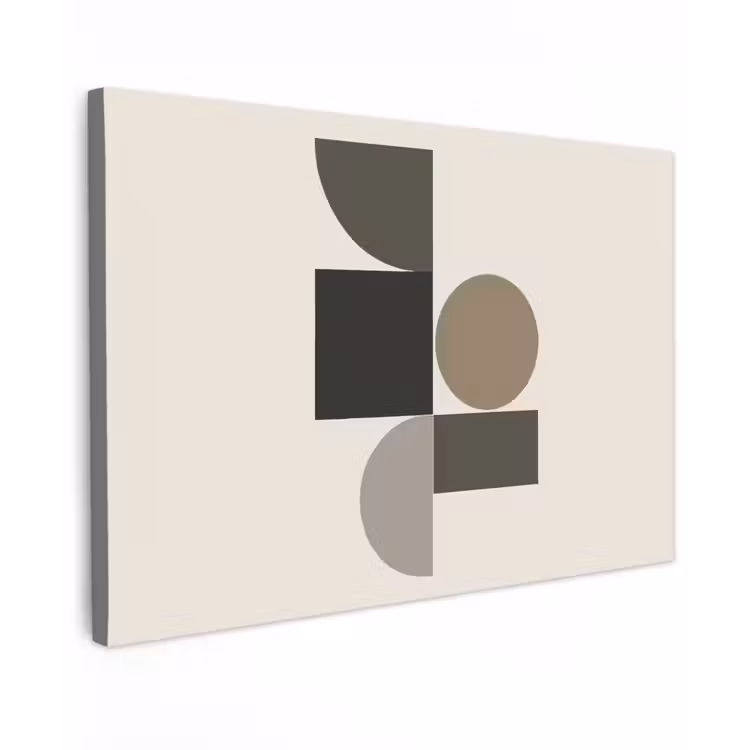 Aardetinten - Abstracte compositie - Eenvoudige vormen canvas 2cm klein -z3d
