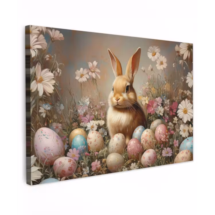 Paashaas - Lente - Paaseieren canvas 2cm klein -z3d