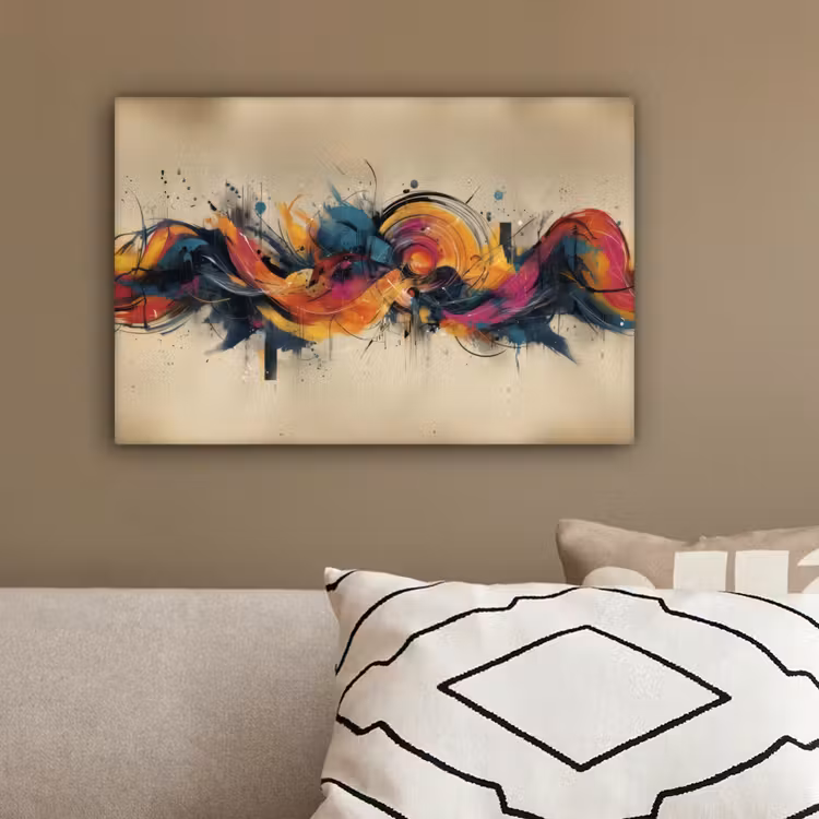 Explosie - Kleurrijk - Vormen - Abstract canvas 2cm klein -sfeer3