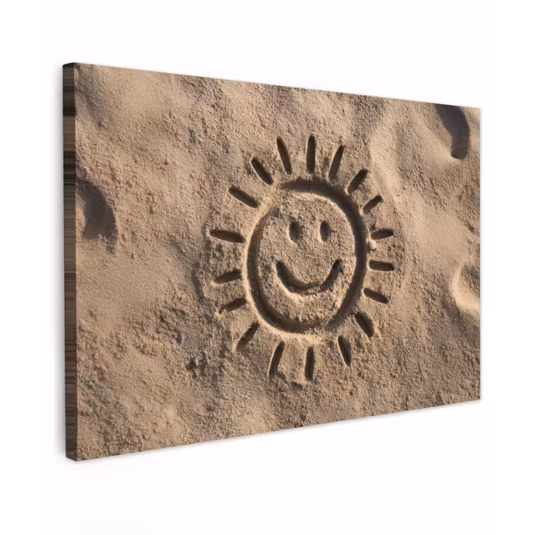 Gezichtje - Zon - Zand - Getekend canvas 2cm klein -z3d