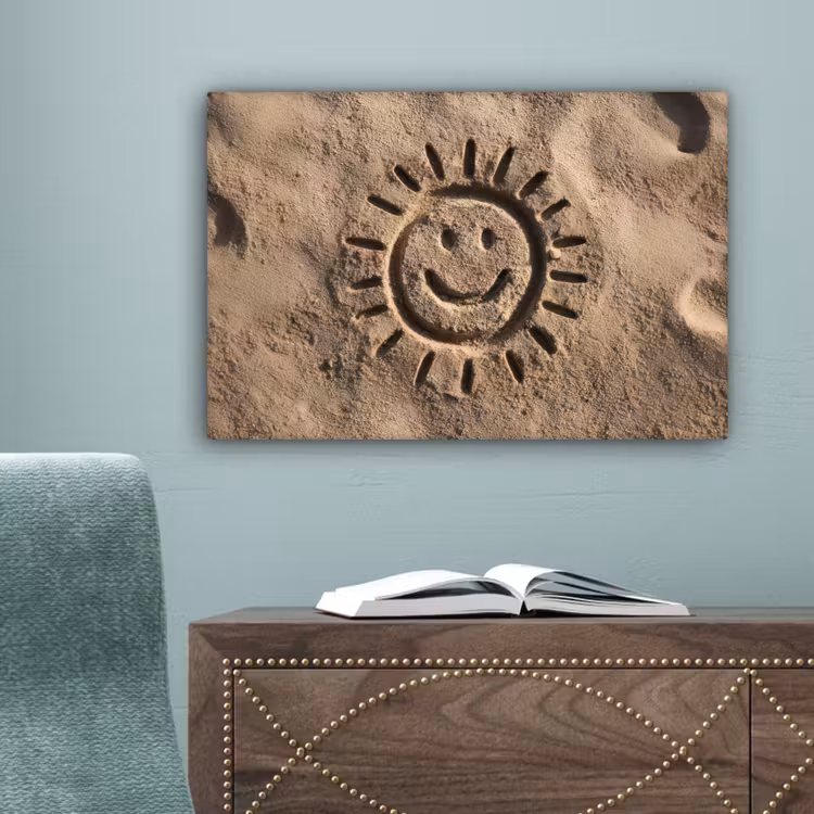 Gezichtje - Zon - Zand - Getekend canvas 2cm klein -sfeer4
