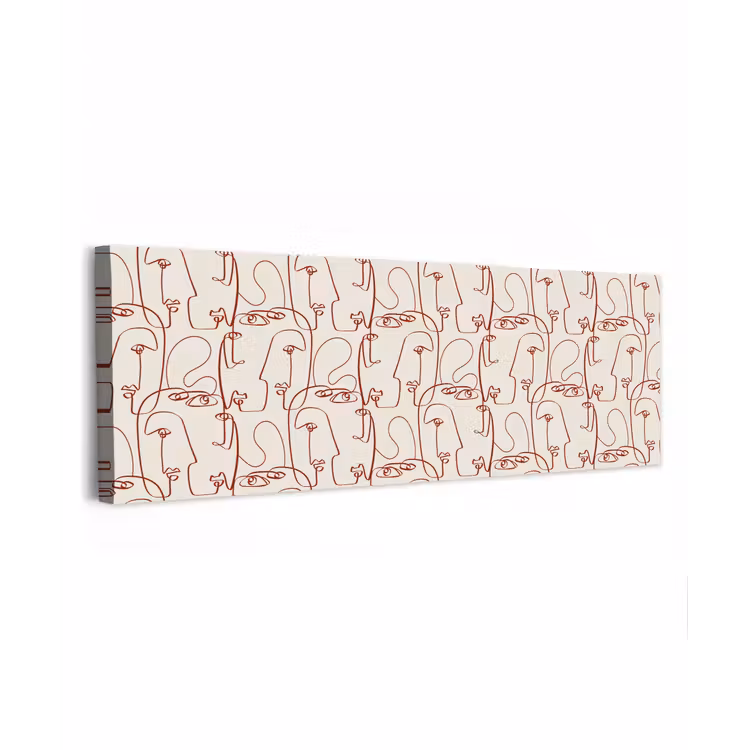 Gezichten - Abstract - Rood - Beige canvas 2cm klein 828 -z3d