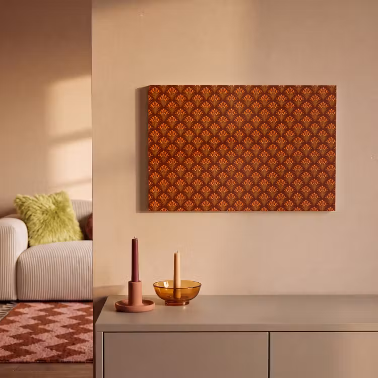 Waaiers - Art Deco - Botanisch - Roestbruin - Oranje canvas 2cm klein 34 -sfeer1