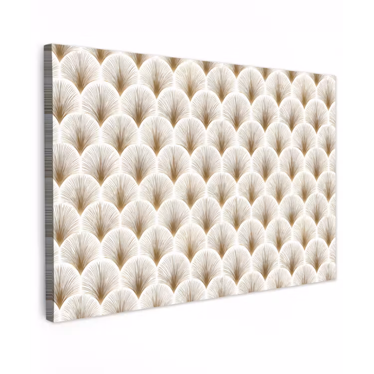 Waaiers - Art Deco - Elegant - Goud - Wit canvas 2cm klein 34 -z3d