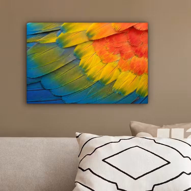 Veren - Ara - Kleurrijk canvas 2cm klein -sfeer3