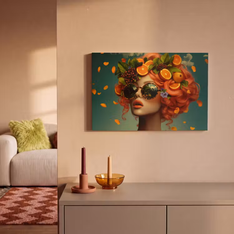 Vrouw - Sinaasappel - Bessen - Oranje canvas 2cm klein -sfeer1