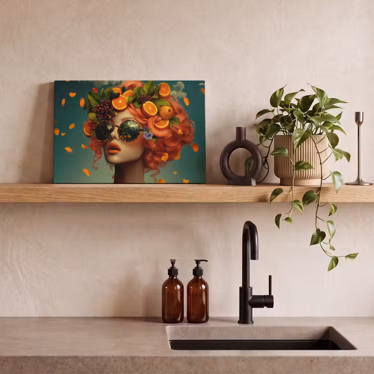 Vrouw - Sinaasappel - Bessen - Oranje canvas 2cm klein -sfeer3