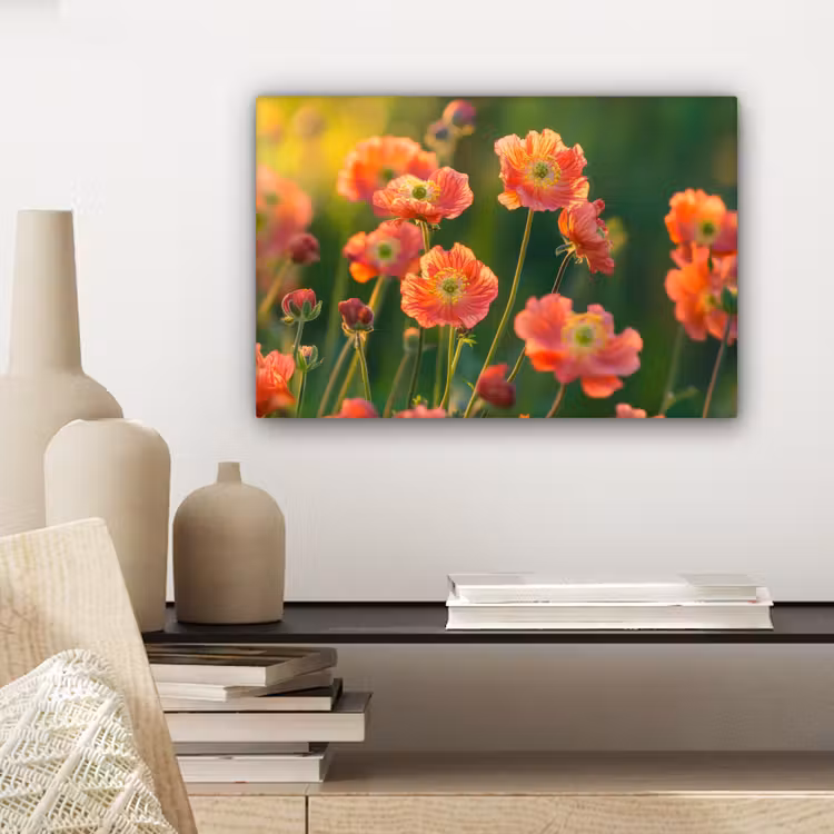 Bloemenveld - Zonnestralen - Oranje canvas 2cm klein -sfeer6