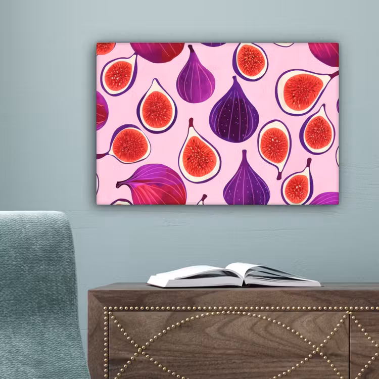 Vijgen - Roze - Paars canvas 2cm klein -sfeer4