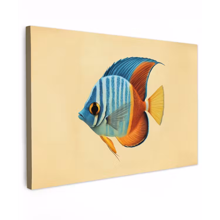 Vis - Vinnen - Blauw - Ogen canvas 2cm klein -z3d