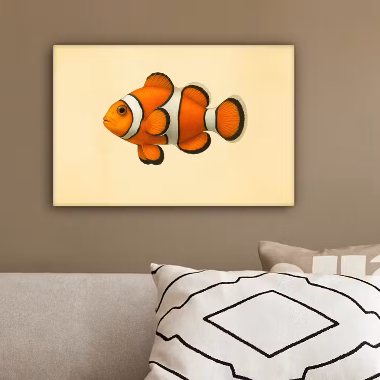 Vis - Oranje - Strepen canvas 2cm klein -sfeer3