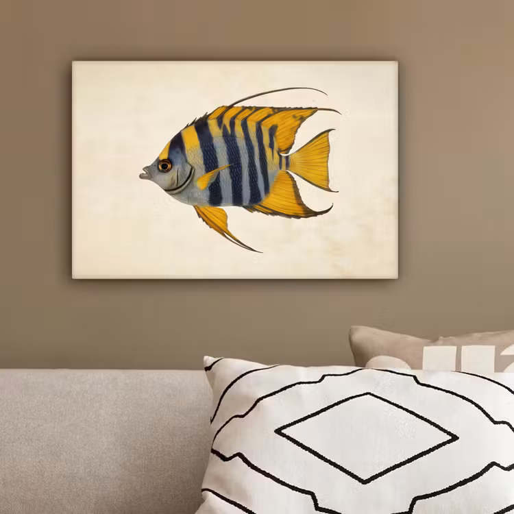 Vis - Sierlijk - Vinnen - Illustratie canvas 2cm klein -sfeer3