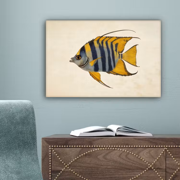 Vis - Sierlijk - Vinnen - Illustratie canvas 2cm klein -sfeer4