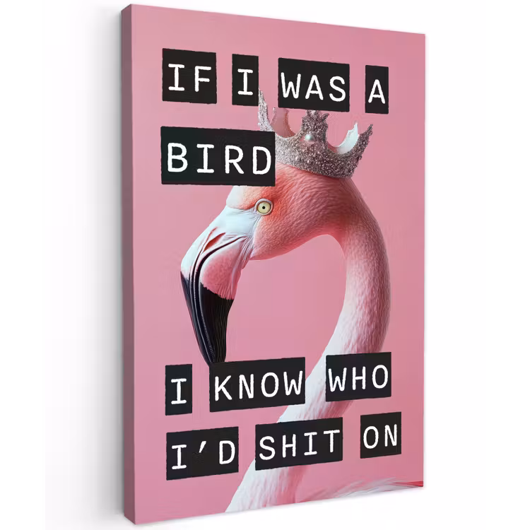 Flamingo - Roze - Vogel - Decoratie canvas 2cm klein -z3d