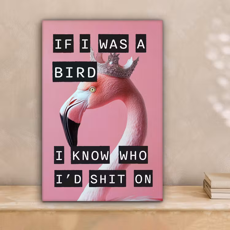 Flamingo - Roze - Vogel - Decoratie canvas 2cm klein -sfeer1
