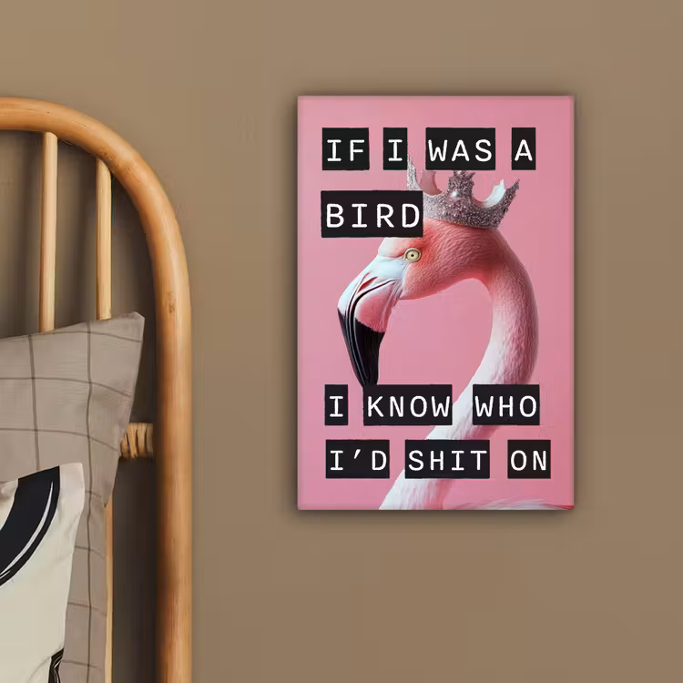 Flamingo - Roze - Vogel - Decoratie canvas 2cm klein -sfeer3