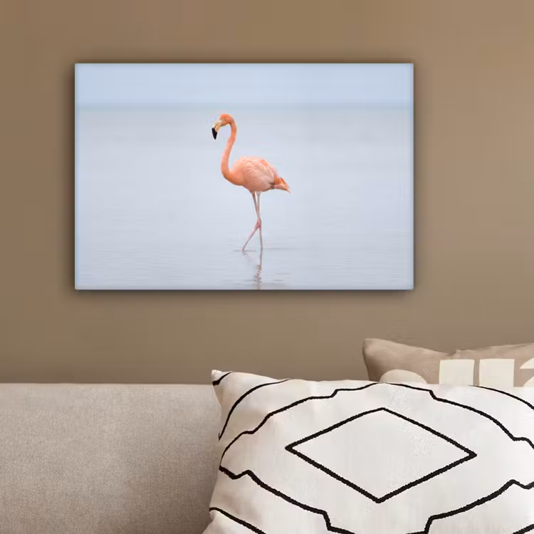 Flamingo - Zee - Roze canvas 2cm klein -sfeer3