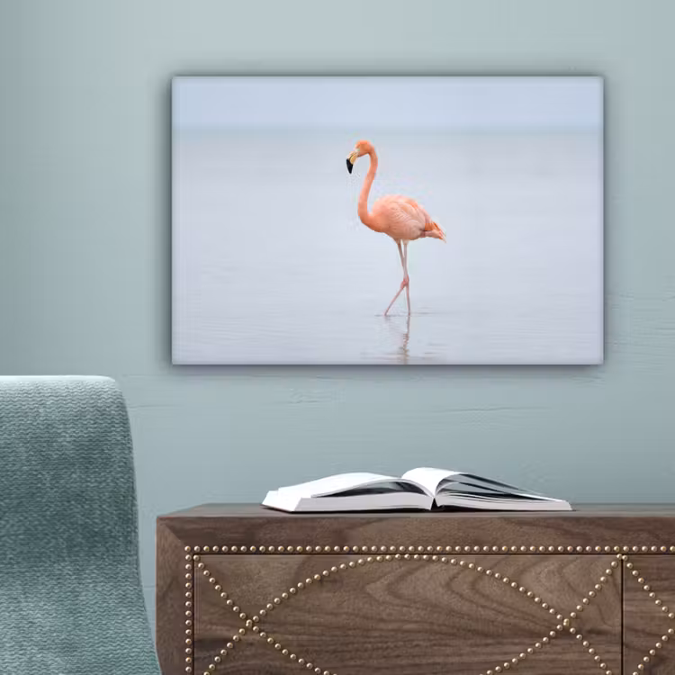 Flamingo - Zee - Roze canvas 2cm klein -sfeer4