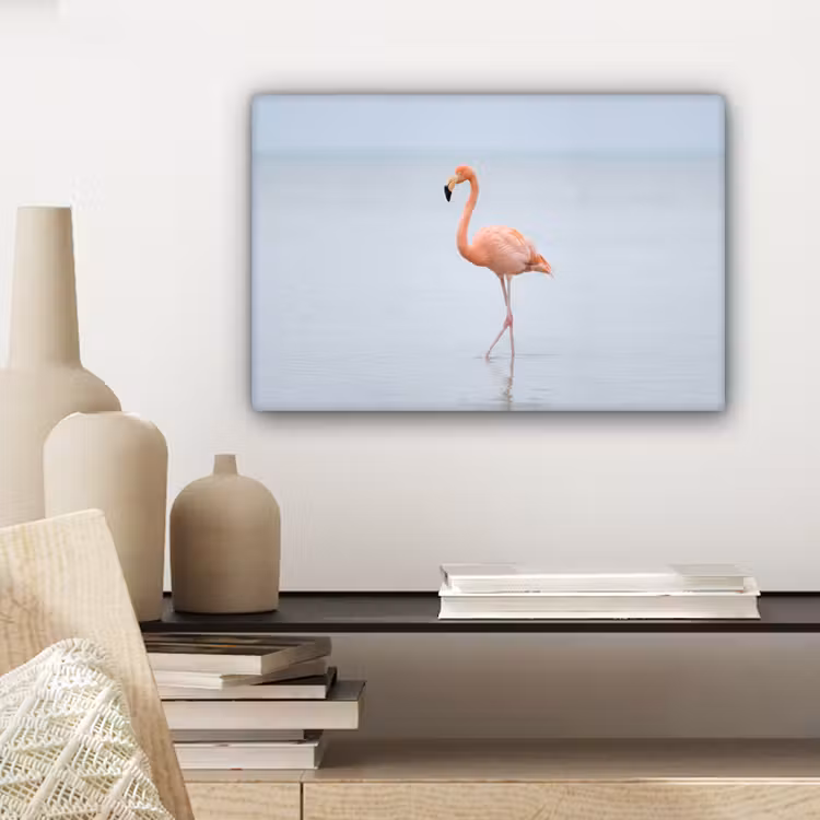 Flamingo - Zee - Roze canvas 2cm klein -sfeer6