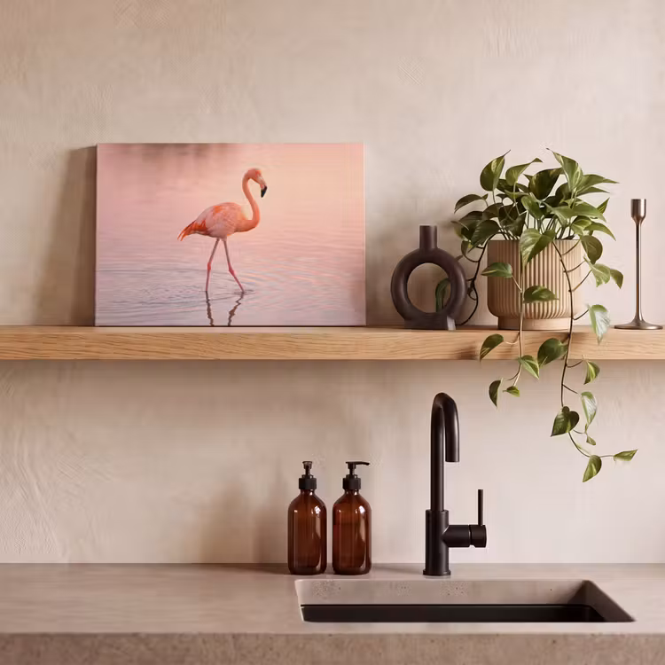 Flamingo - Water - Roze canvas 2cm klein -sfeer3