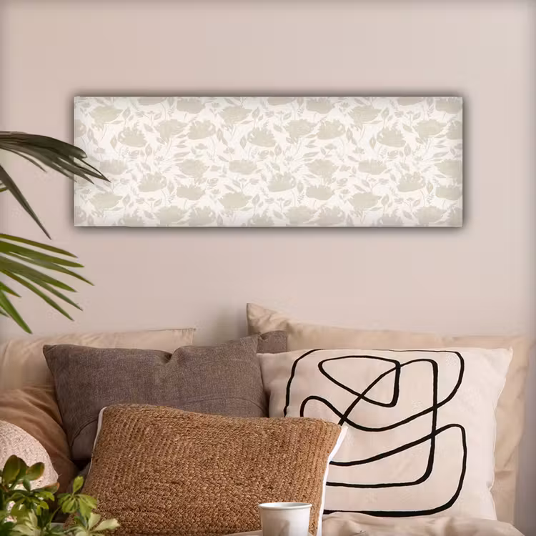 Bloemenpatroon - Silhouet - Wit canvas 2cm klein 828 -sfeer1