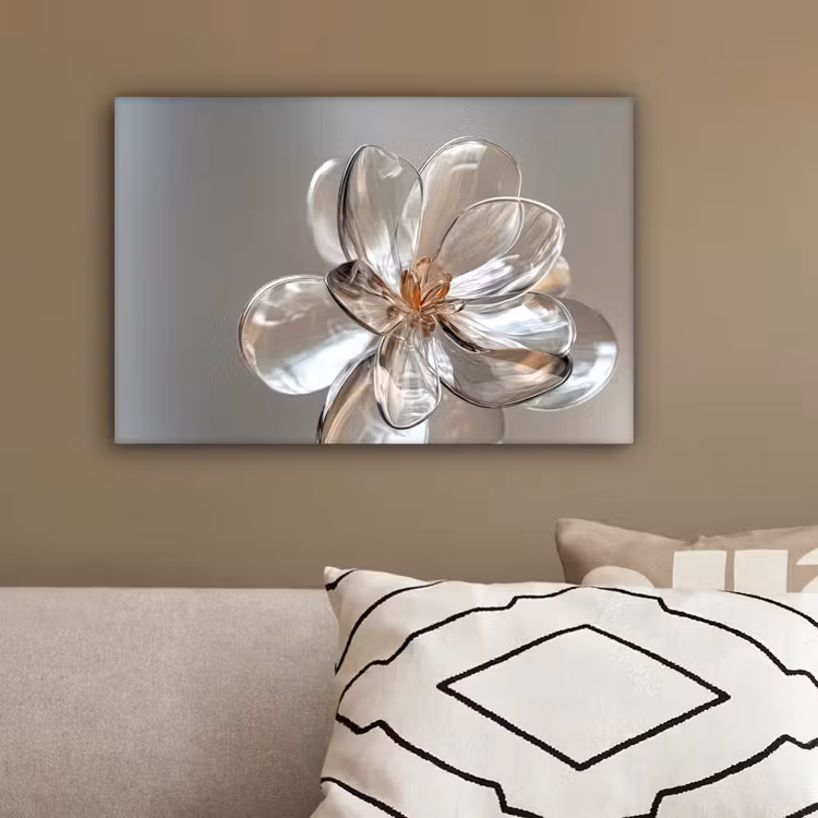 Bloem - Glazen - Doorzichtig canvas 2cm klein -sfeer3