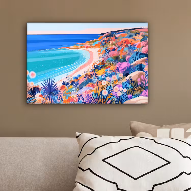 Bloemenweide - Zee - Zomers canvas 2cm klein -sfeer3