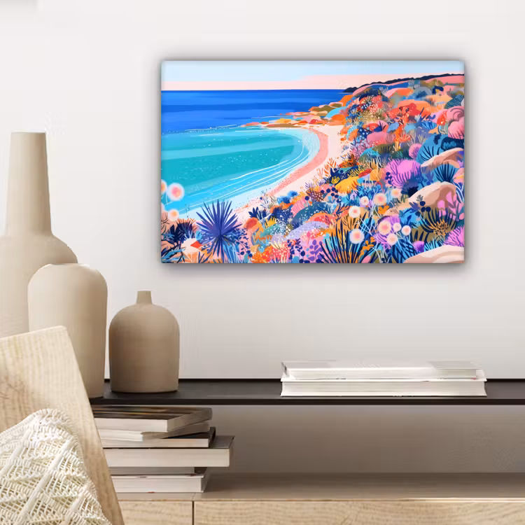 Bloemenweide - Zee - Zomers canvas 2cm klein -sfeer6