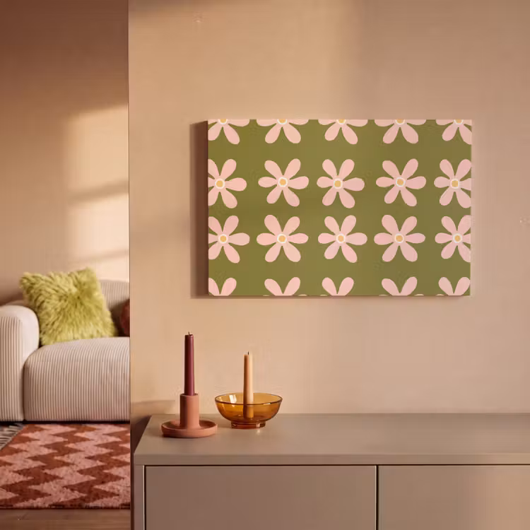 Bloem - Modern - Groen canvas 2cm klein 34 -sfeer1
