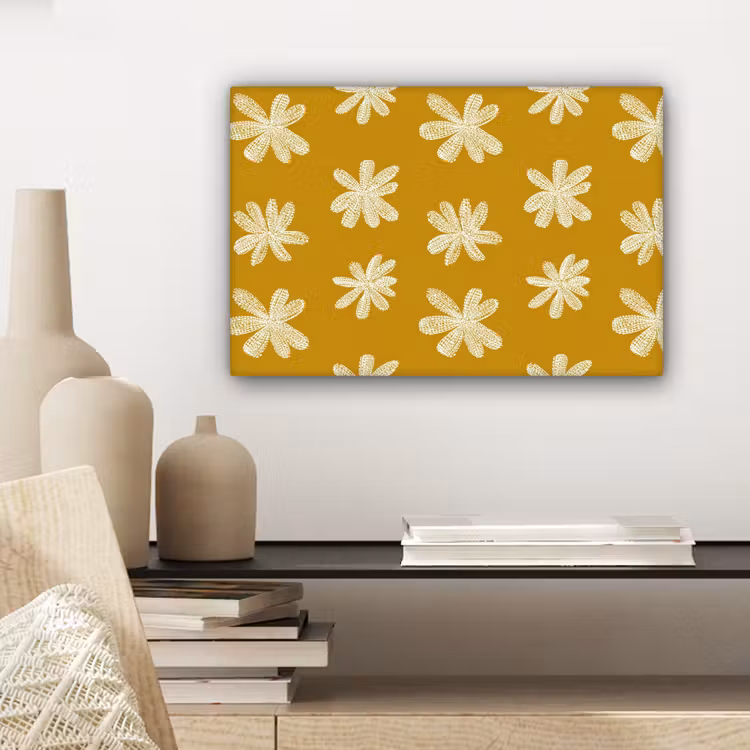 Bloem - Speels - Okergeel canvas 2cm klein 34 -sfeer6