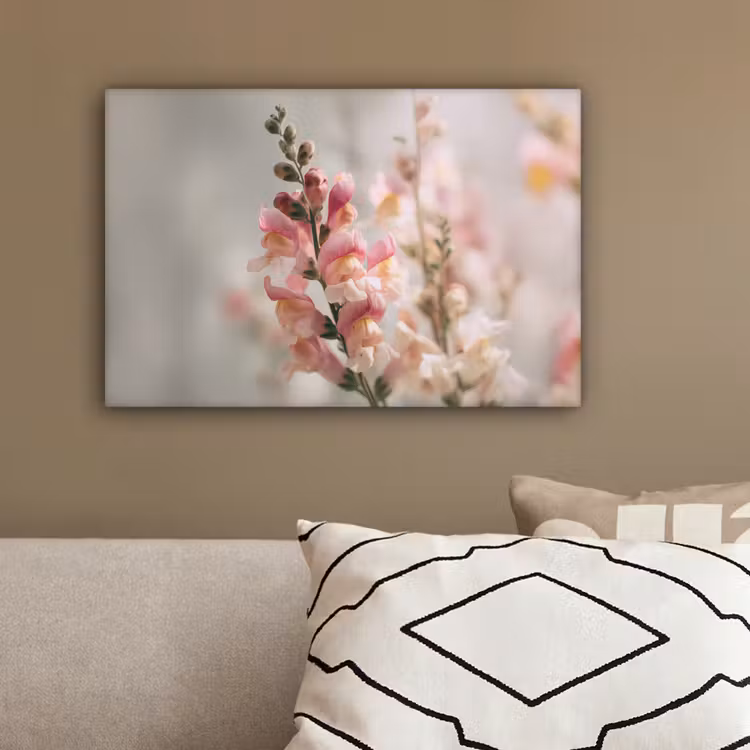 Bloem - Leeuwenbek - Roze - Stengel canvas 2cm klein -sfeer3