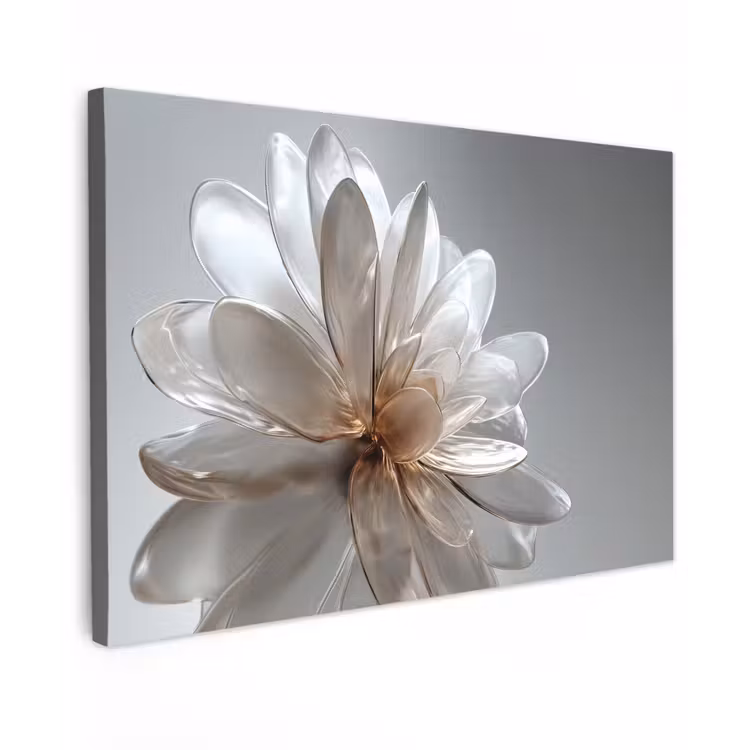 Bloem - Wit - Neutraal canvas 2cm klein -z3d