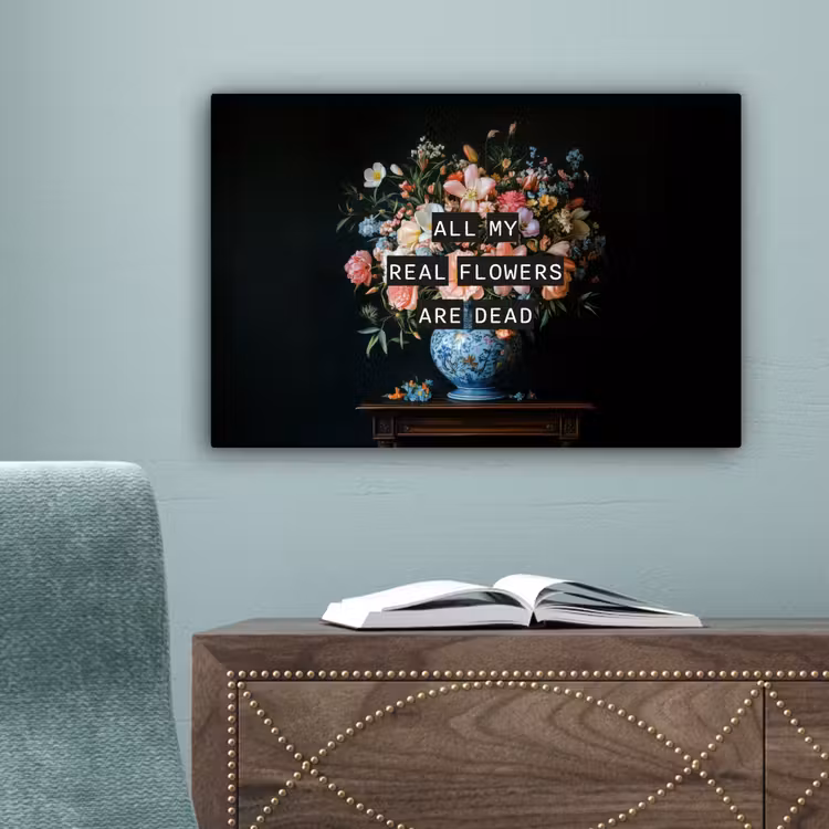 Bloemen - Art - Pastel - Quotes canvas 2cm klein -sfeer4
