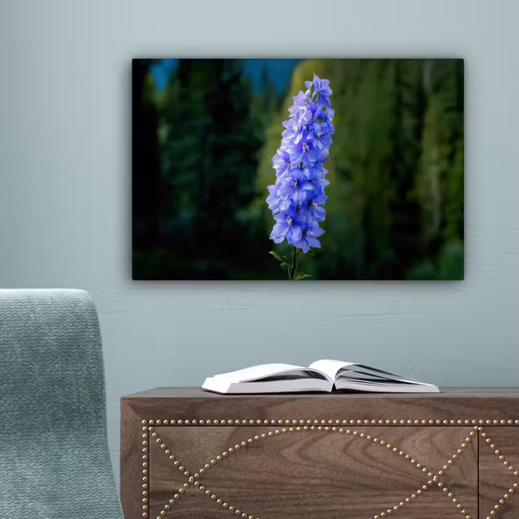 Bloemen - Blauw - Dennenboom canvas 2cm klein -sfeer4