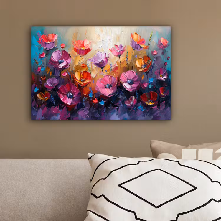 Bloemen - Botanisch - Kunst - Roze - Natuur canvas 2cm klein -sfeer3