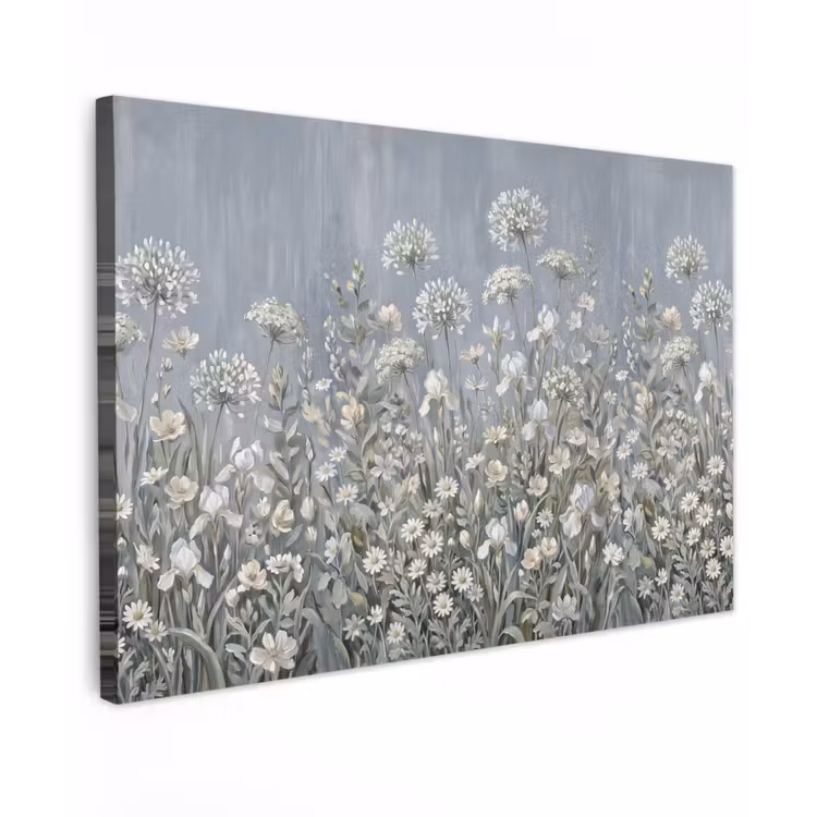 Bloemen - Botanisch - Blauw canvas 2cm klein -z3d