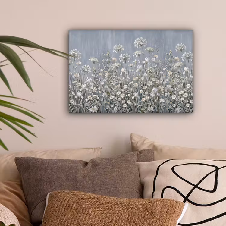 Bloemen - Botanisch - Blauw canvas 2cm klein -sfeer1